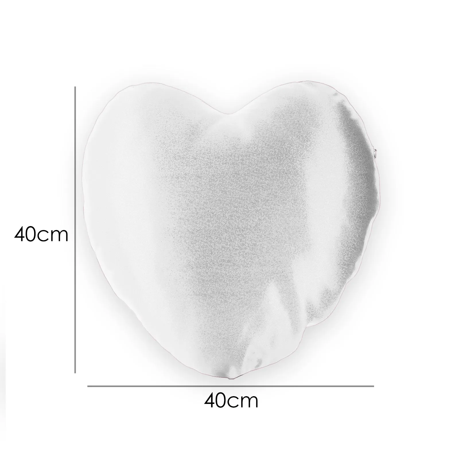 Personalised Glitter Heart Cushion with Stylish Text and Love Heart Birds Print