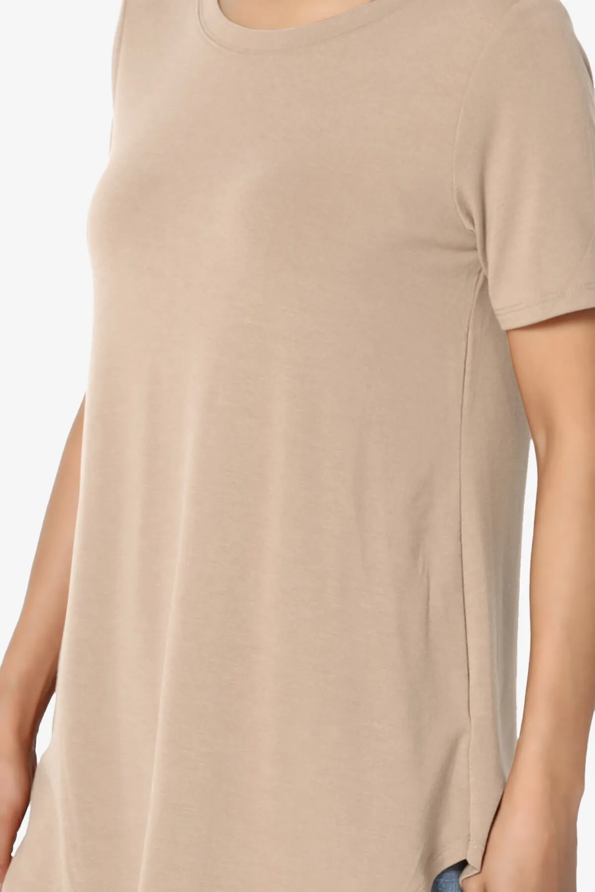 Tristan Essential Short Sleeve Round Hem Top